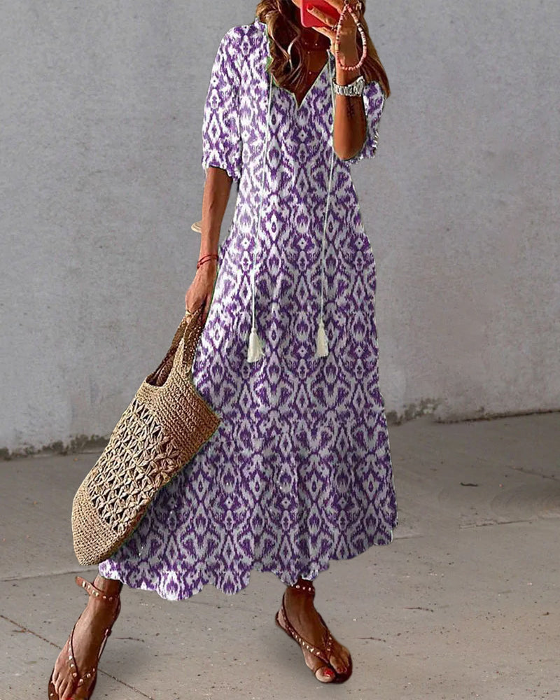 Aurora – Vestido boho con efecto vientre plano