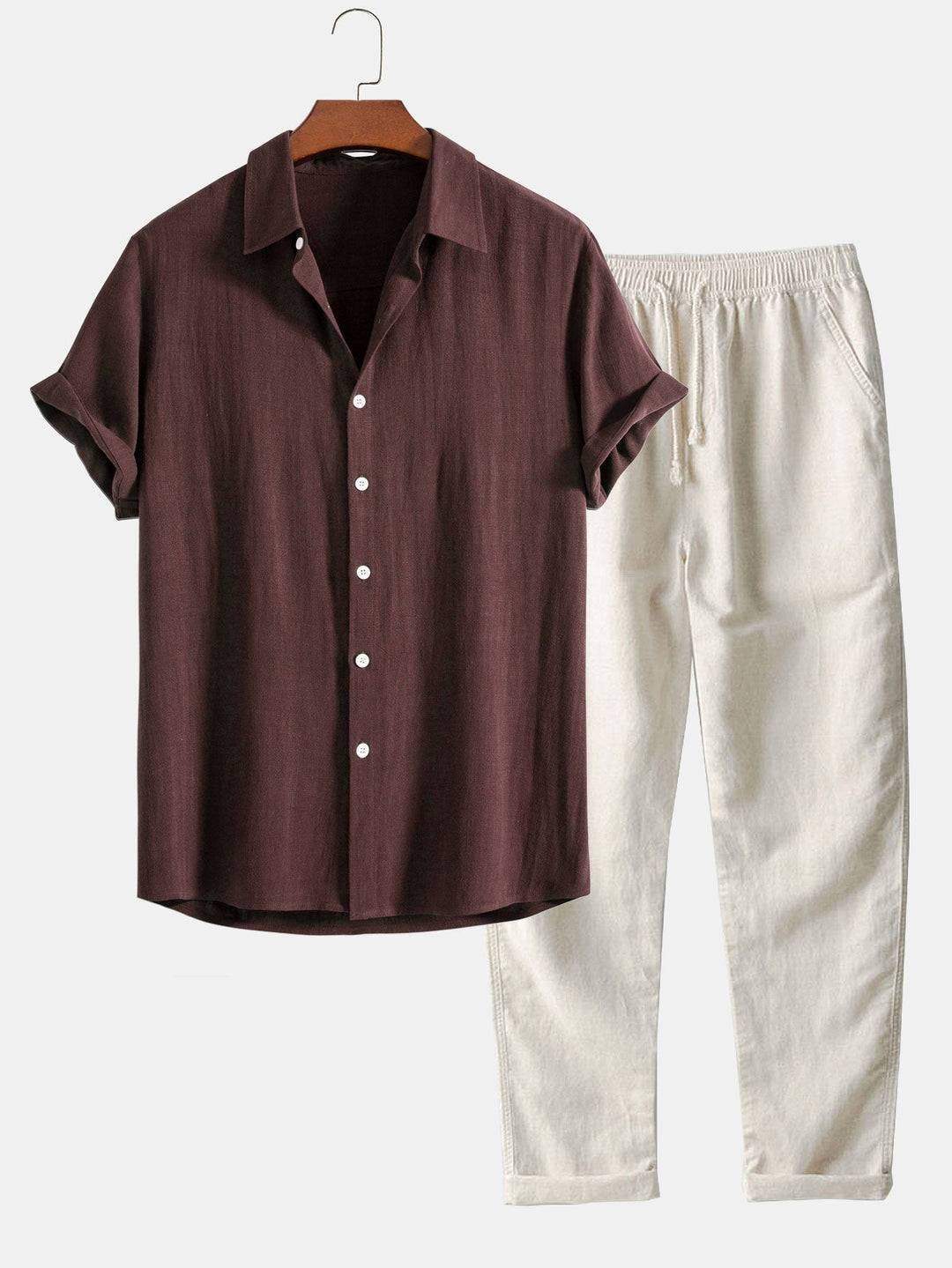 Leo – Conjunto Casual con Polo y Pantalón de Lino para Hombre