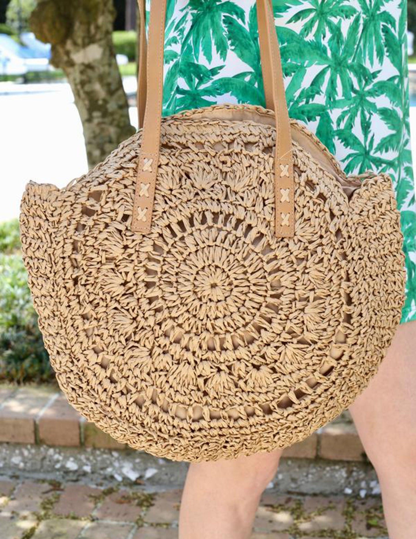 Moon Bella – Bolso redondo de rafia