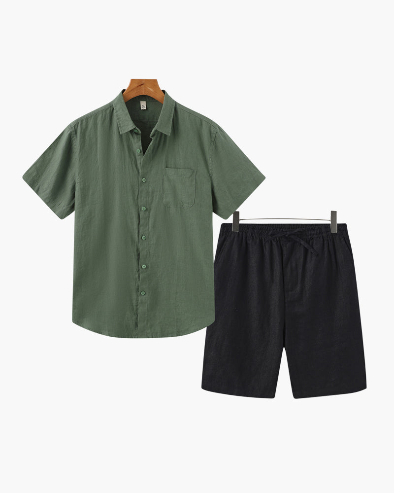 Conjunto Leinen – Camiseta + Shorts de lino fresco