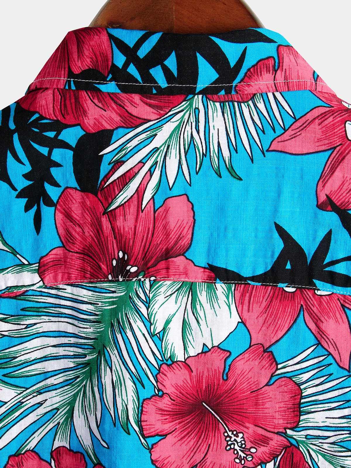 Camisa de algodón puro para hombre con estampado festivo hawaiano,