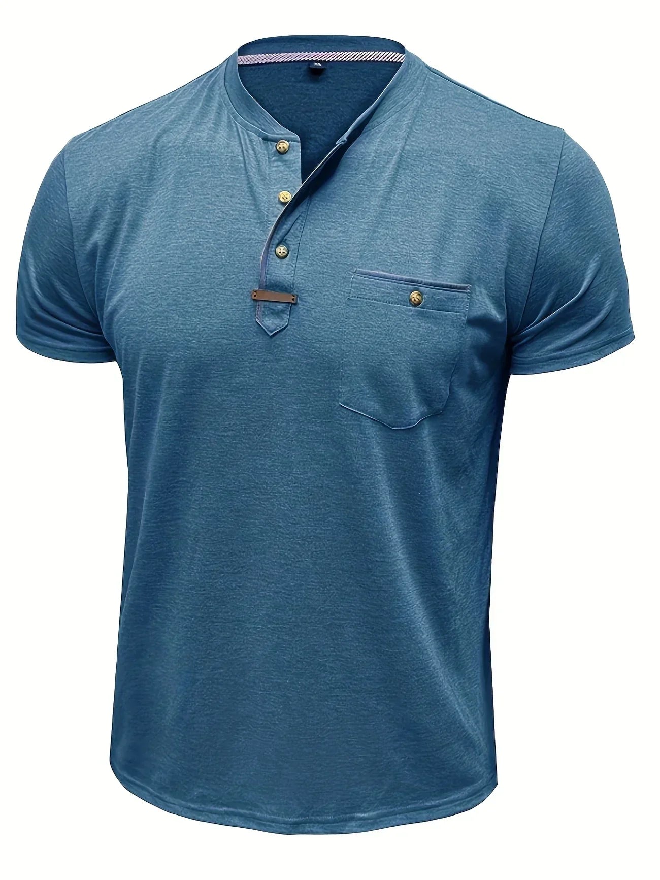 Leo – Camiseta de Cuello Redondo con Bolsillo