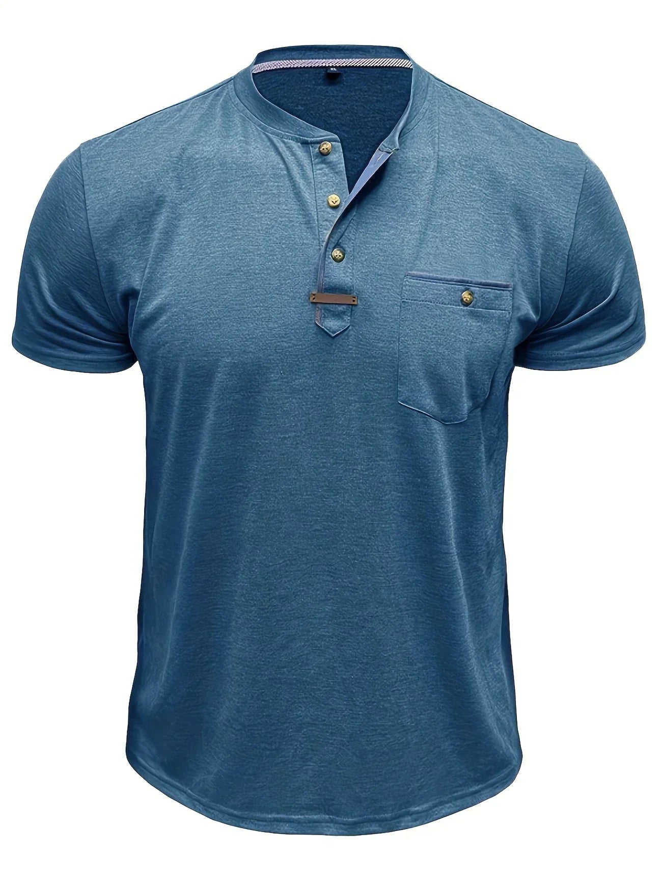 Leo – Camiseta de Cuello Redondo con Bolsillo