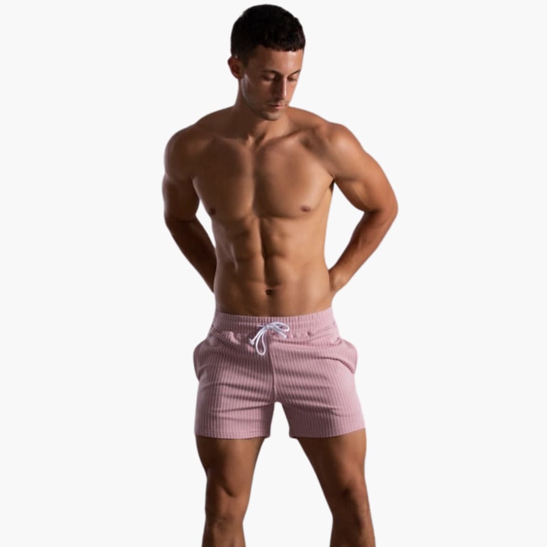 Shorts de Rayas con Cordón – Para Hombre con Estilo de Verano