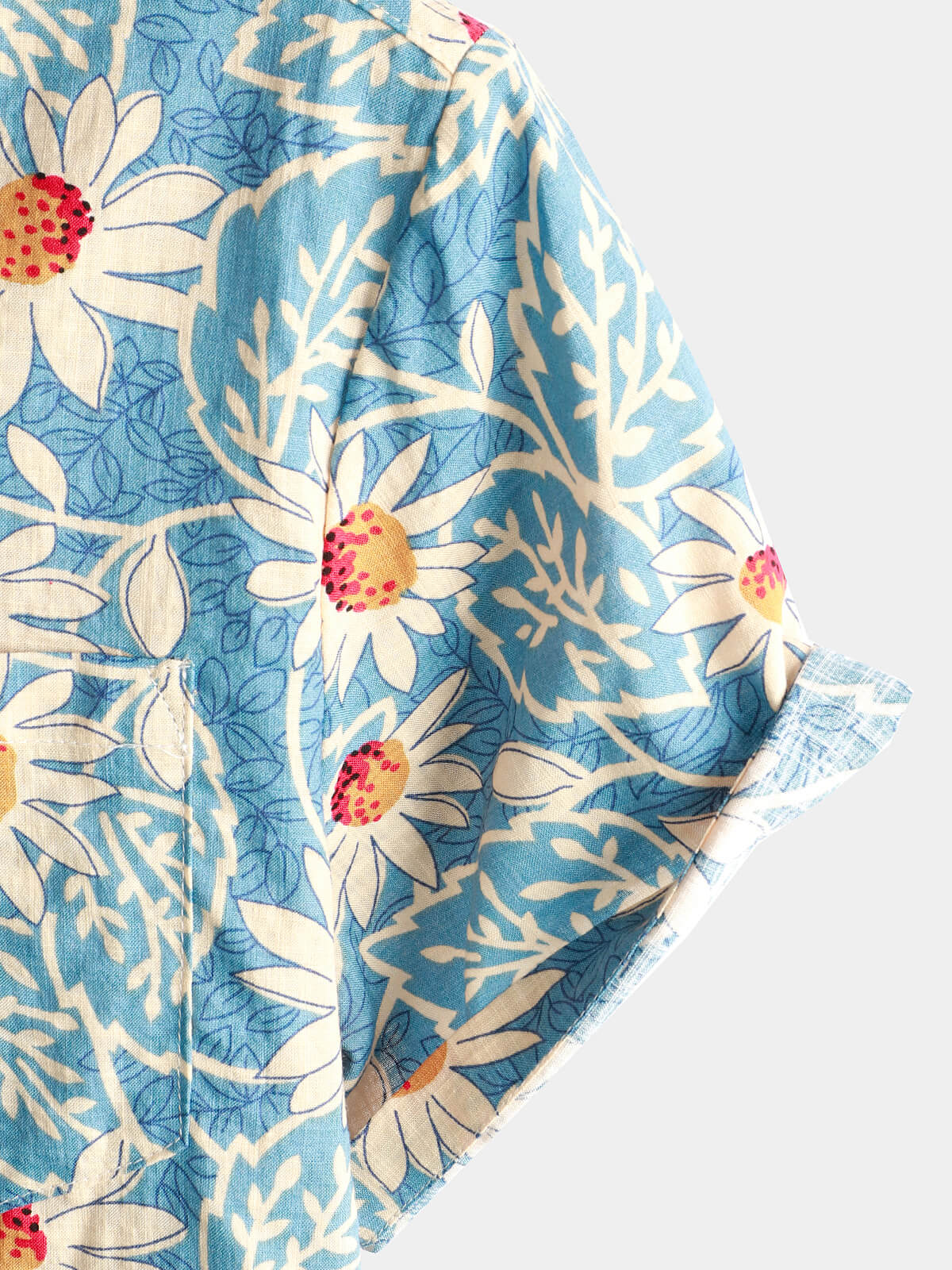 Camisa hawaiana retro de algodón con estampado floral para hombre