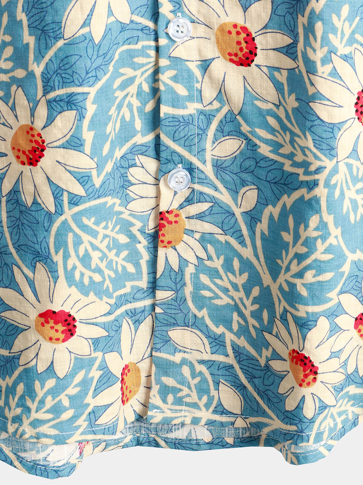 Camisa hawaiana retro de algodón con estampado floral para hombre