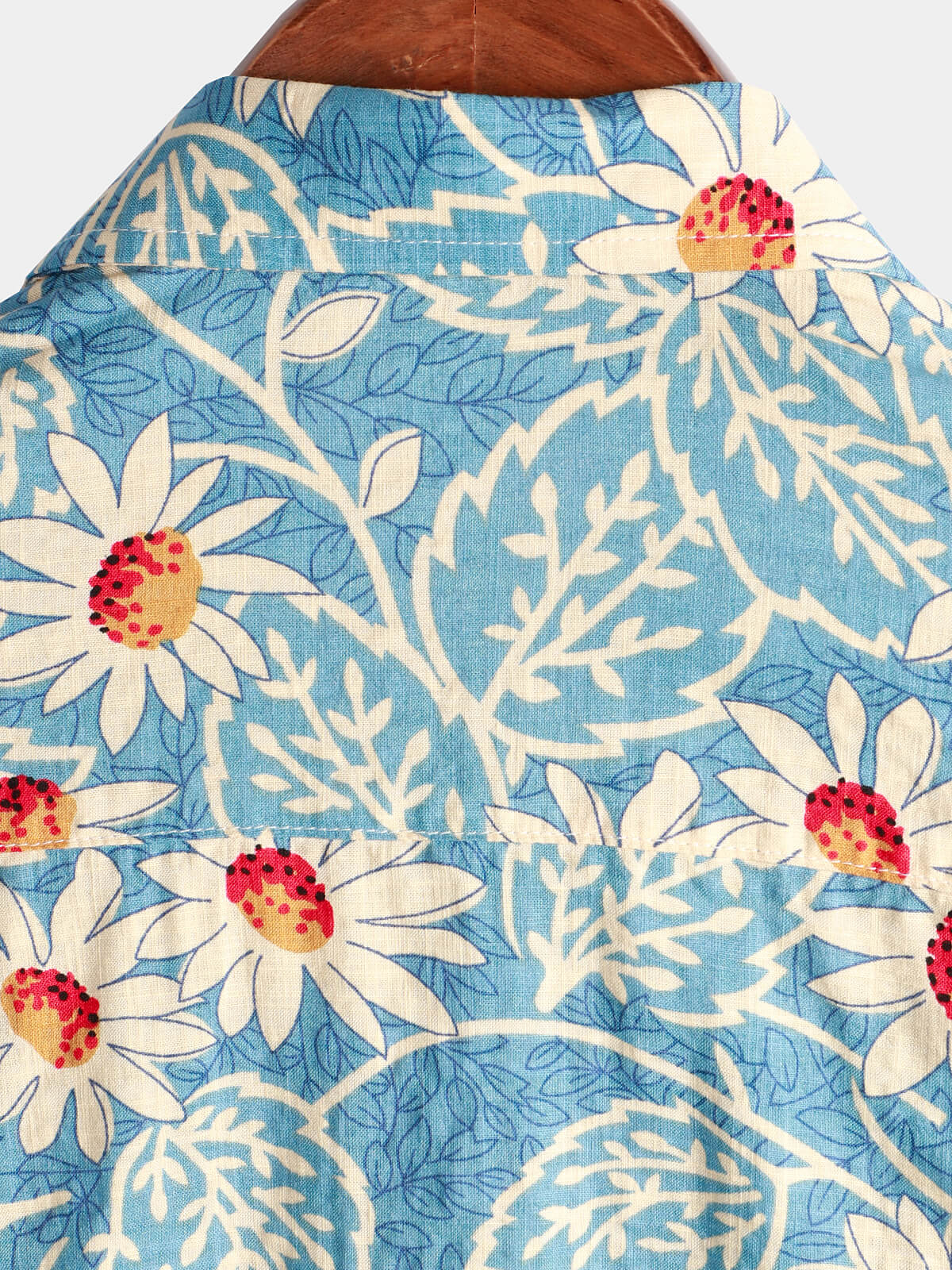 Camisa hawaiana retro de algodón con estampado floral para hombre