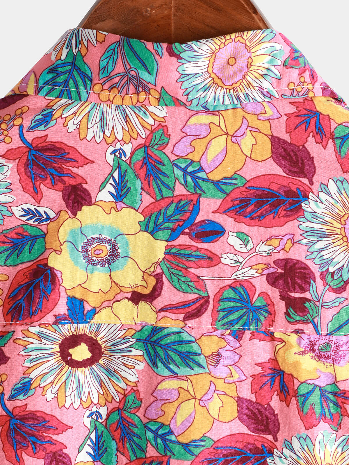 Camisa hawaiana de manga corta con botones, transpirable, 100 % algodón, con estampado floral de rosas para hombre