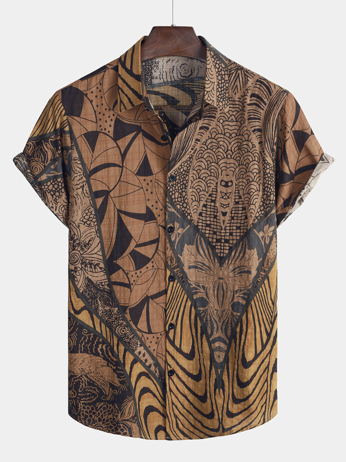 Lote de 3 | Camisa de playa informal de algodón de manga corta para hombre
