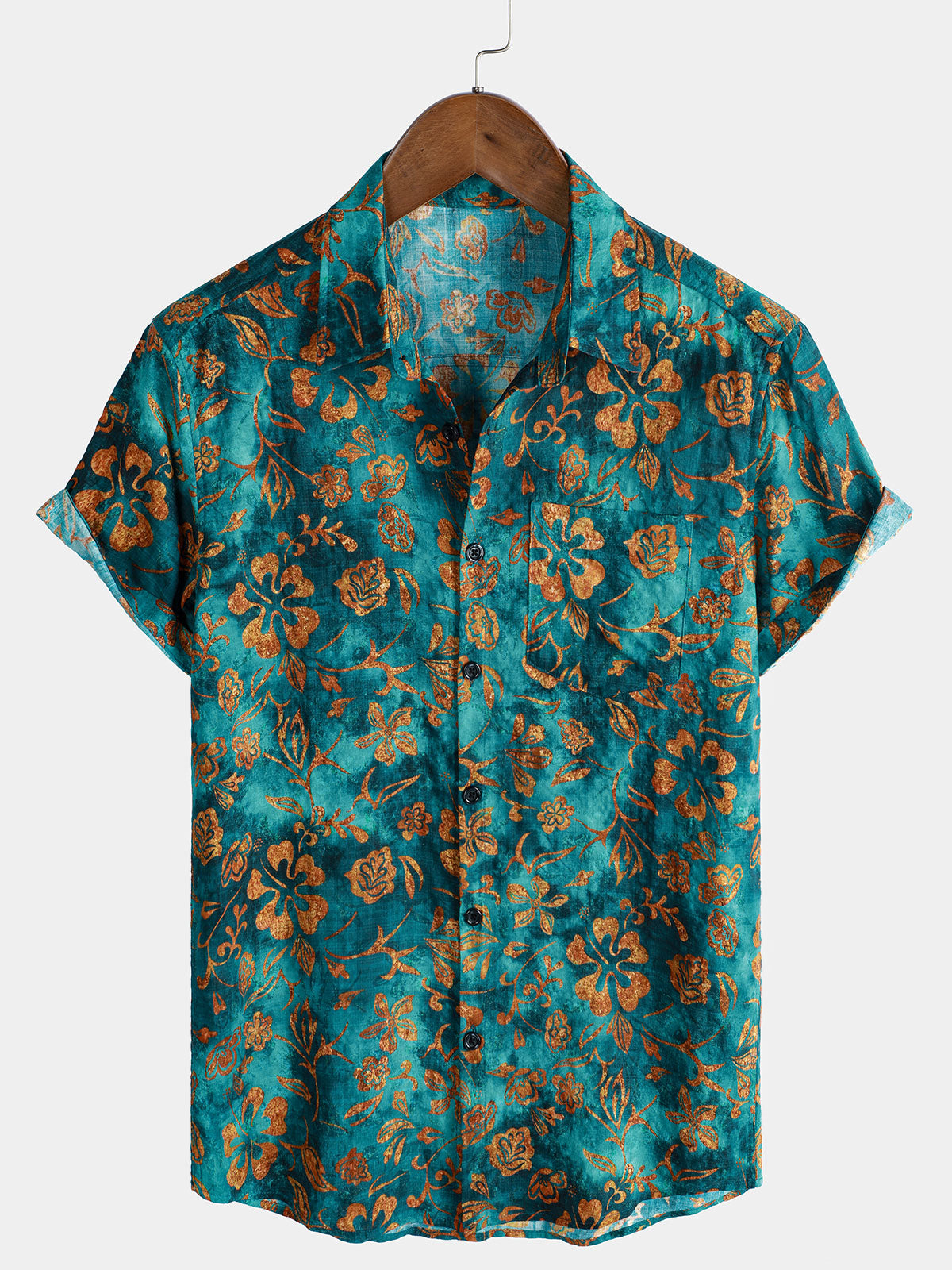 Kaleo - Camisa Hawaiana de estilo veraniego con estampado floral