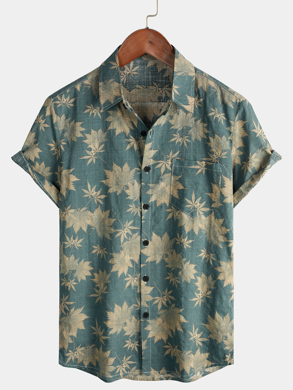 Lote de 3 | Camisa hawaiana retro de algodón con estampado floral para hombre