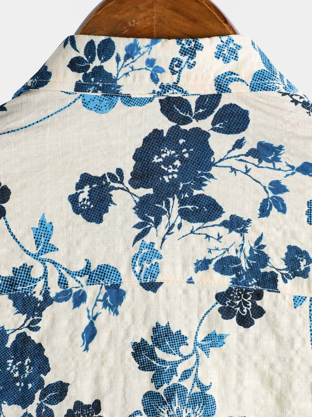Camisa hawaiana de manga corta para hombre con bolsillo y estampado floral