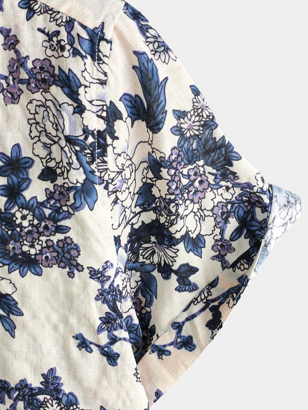 Camisa de manga corta con estampado floral retro para hombre