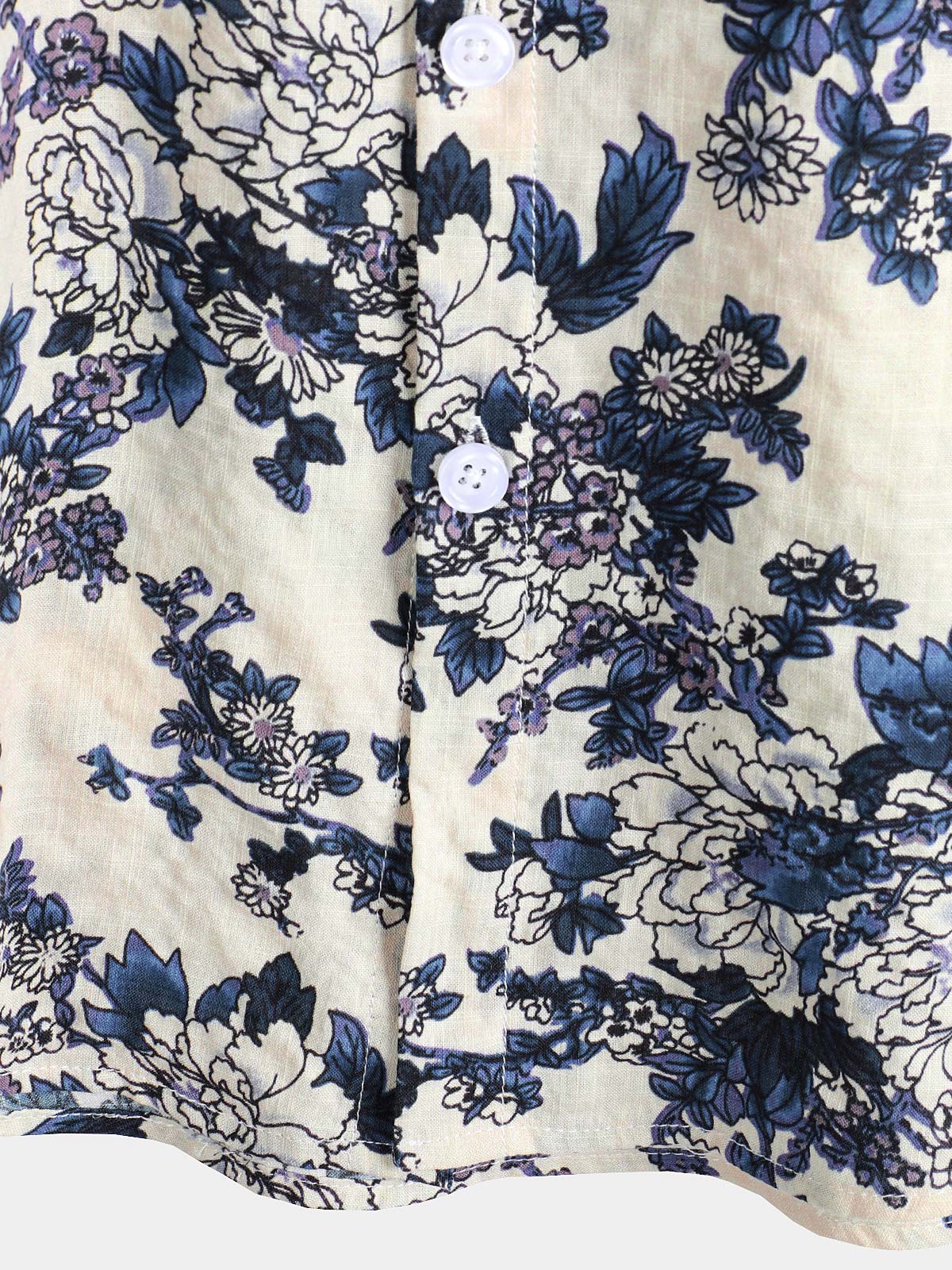 Camisa de manga corta con estampado floral retro para hombre