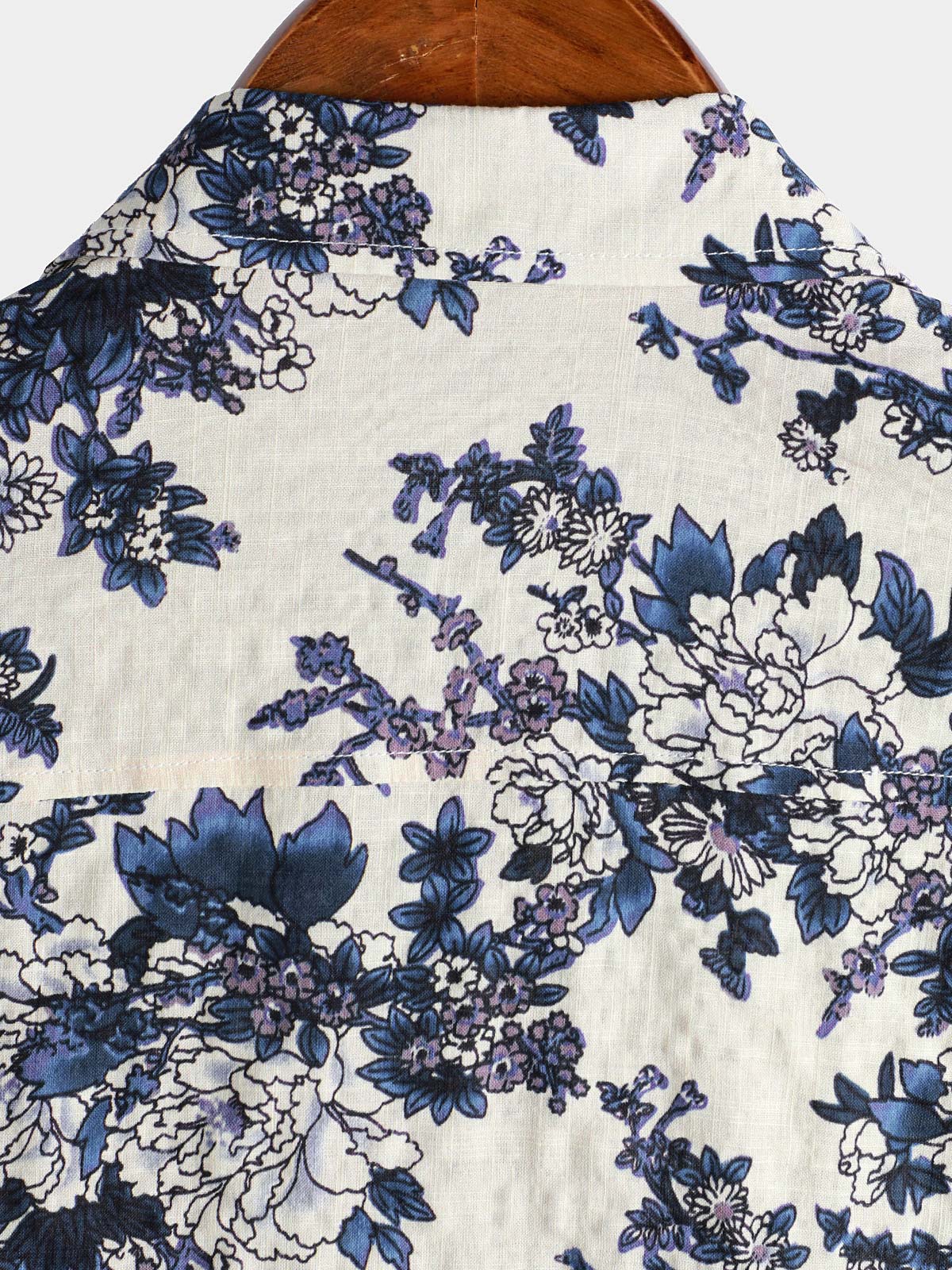 Camisa de manga corta con estampado floral retro para hombre