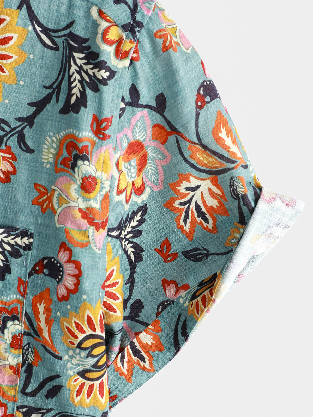 Camisa de manga corta con bolsillo y estampado paisley para hombre