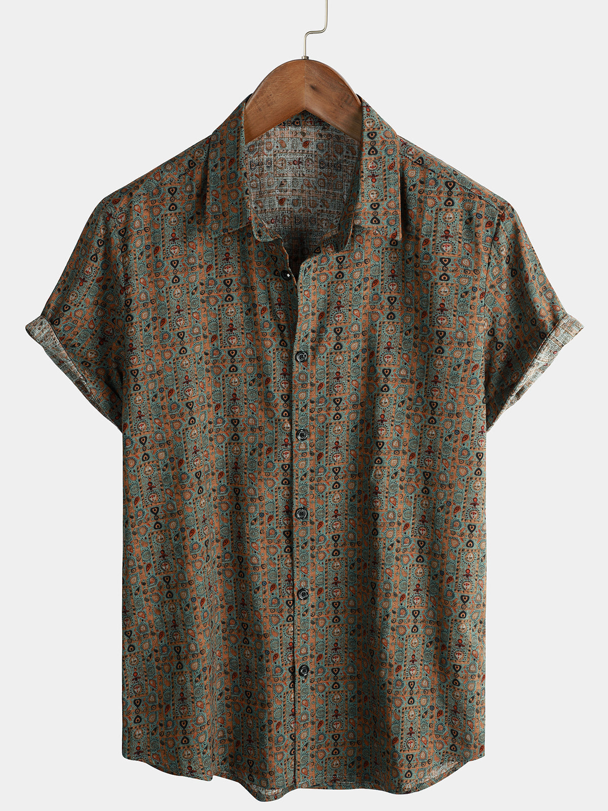 Lote de 3 | Camisa hawaiana retro de algodón con estampado floral para hombre