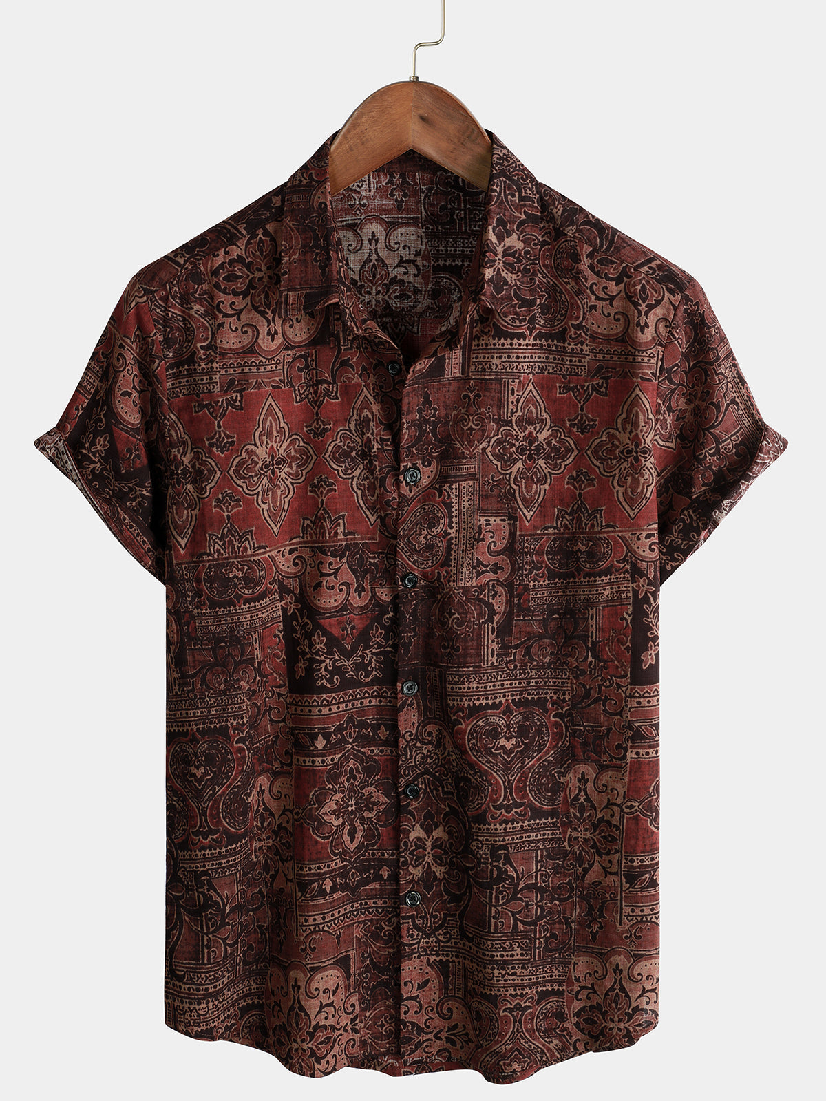 Lote de 3 | Camisa de playa informal de algodón de manga corta para hombre