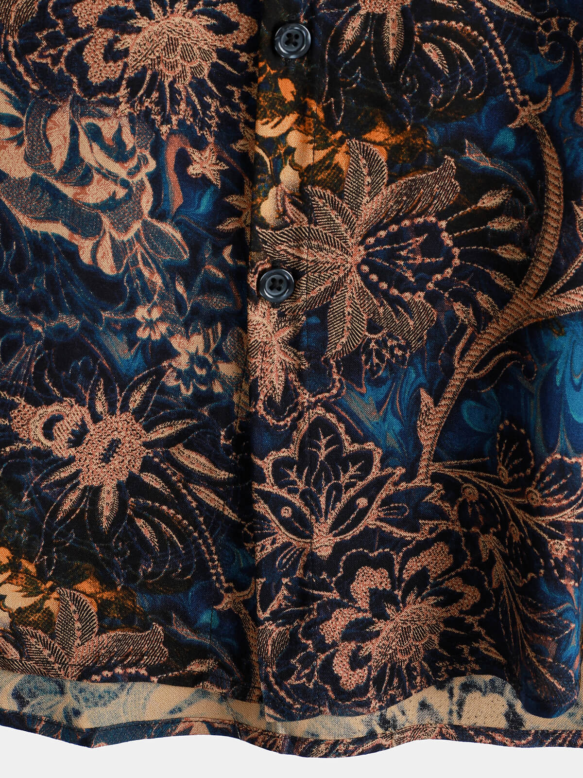 Camisa de manga corta estilo resort con estampado floral retro para hombre, 100 % rayón