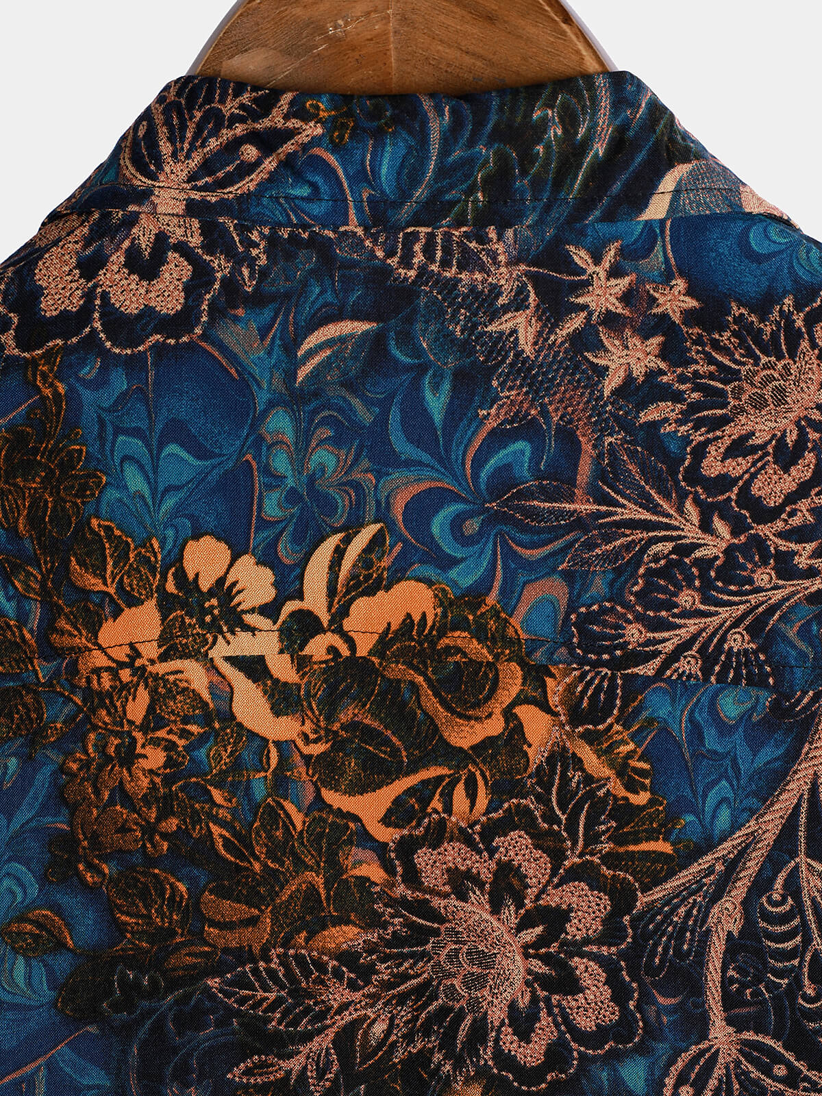 Camisa de manga corta estilo resort con estampado floral retro para hombre, 100 % rayón