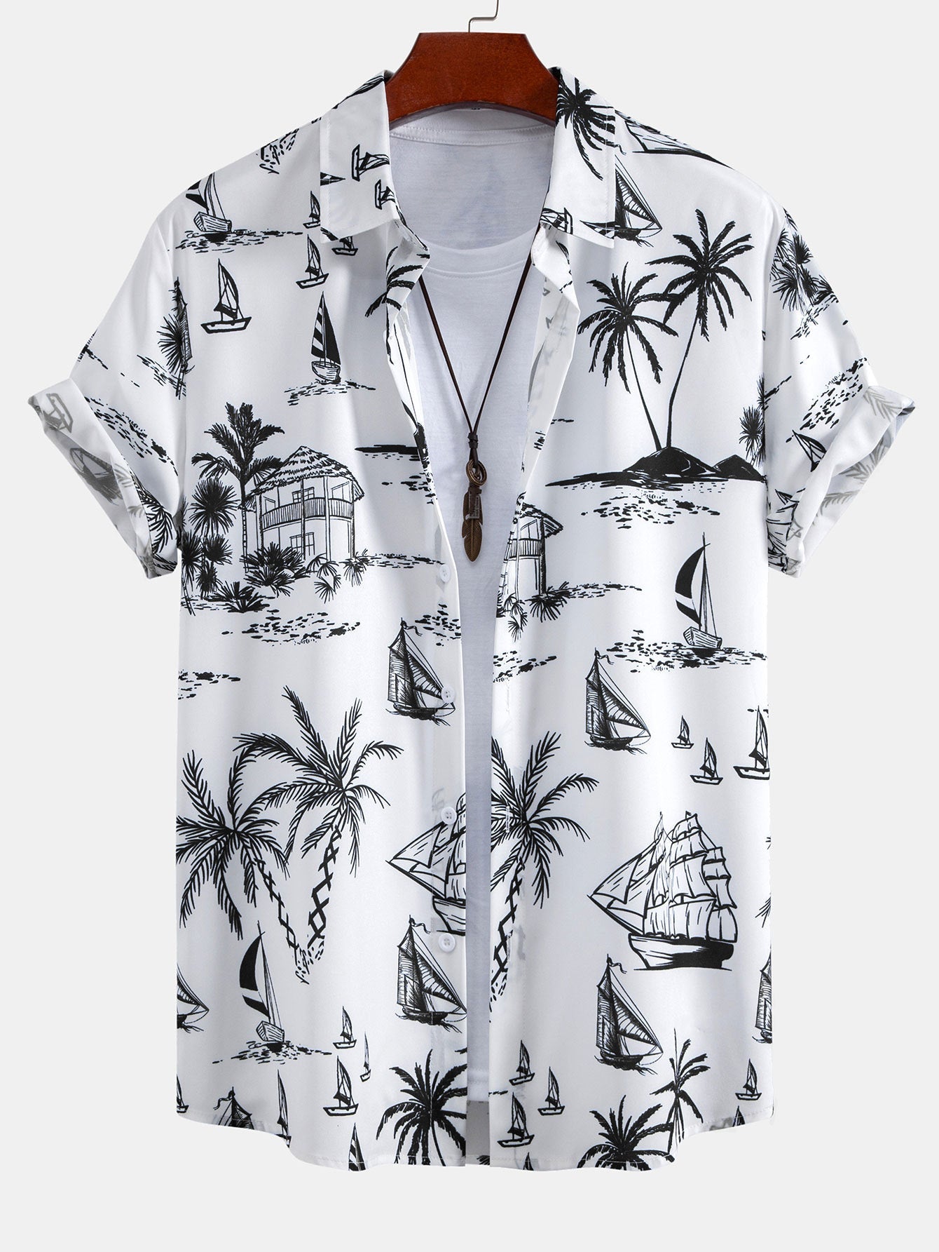Camisa de Botón y Pantalones Cortos de Baño Island Sailing