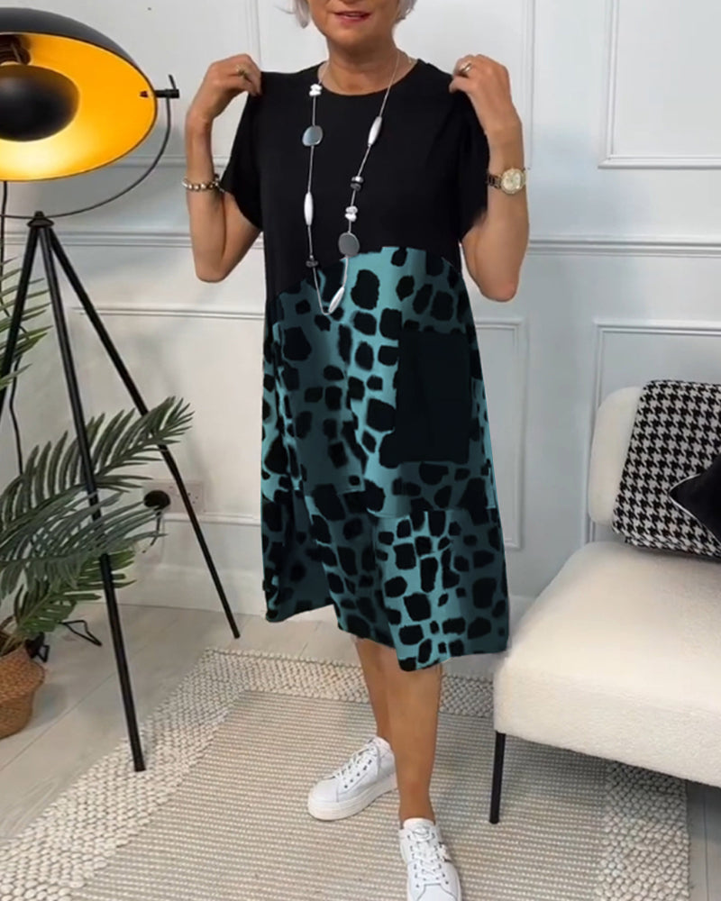 Mila – Vestido estampado de cuello redondo