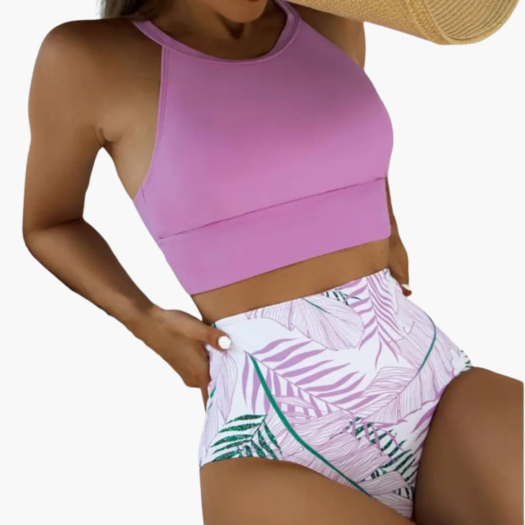 Flora – Bikini de talle alto con estampado floral