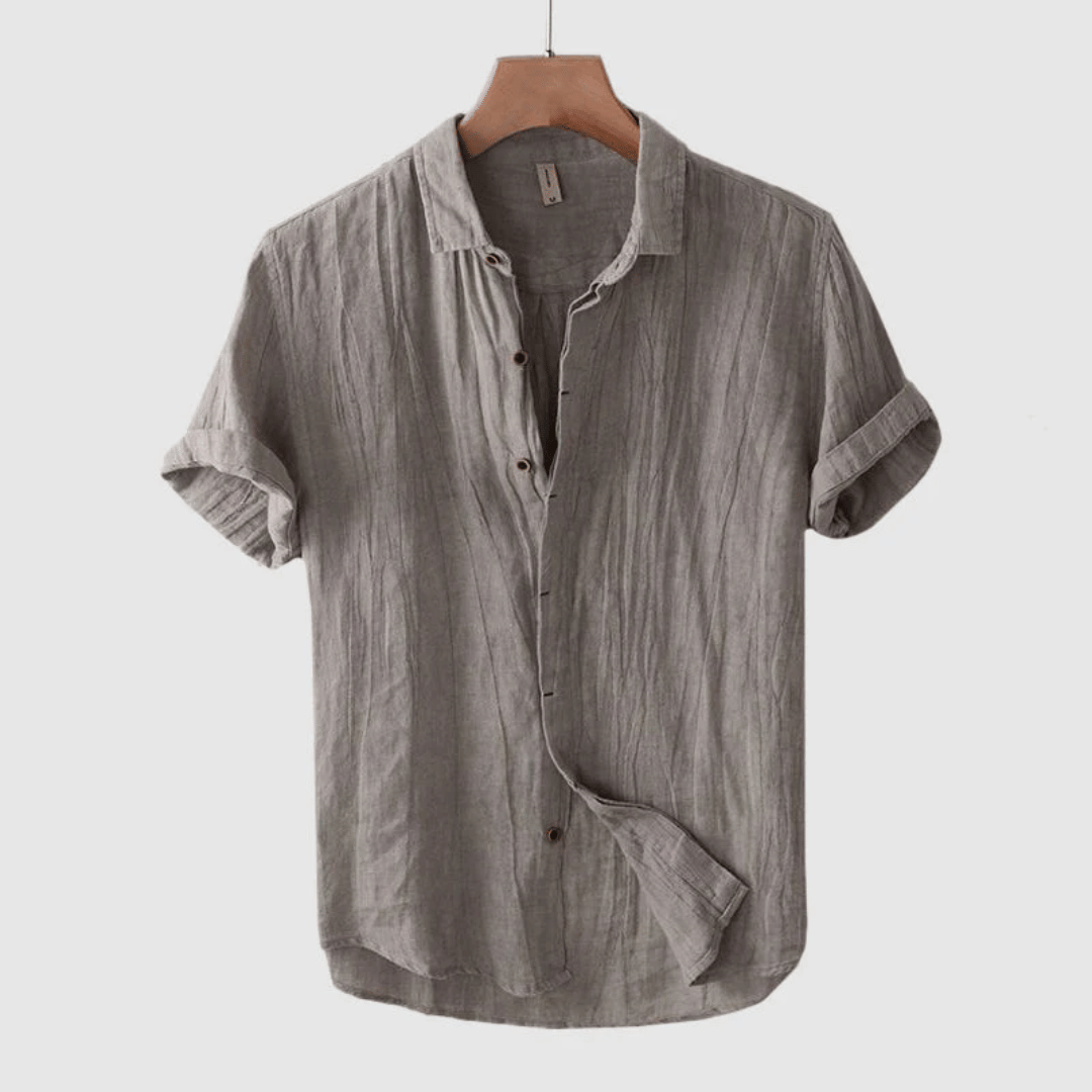 David – Camisa de Lino de Manga Corta para Hombre