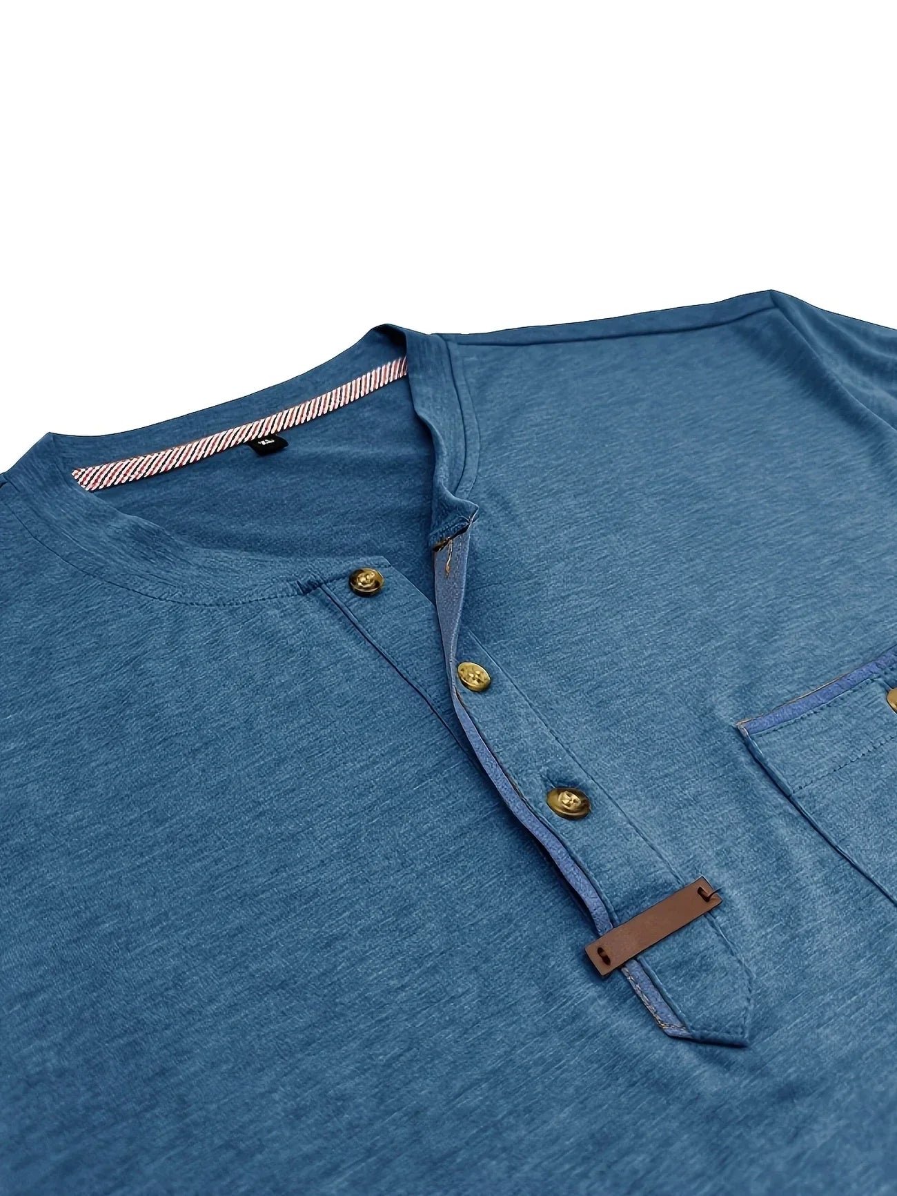 Leo – Camiseta de Cuello Redondo con Bolsillo