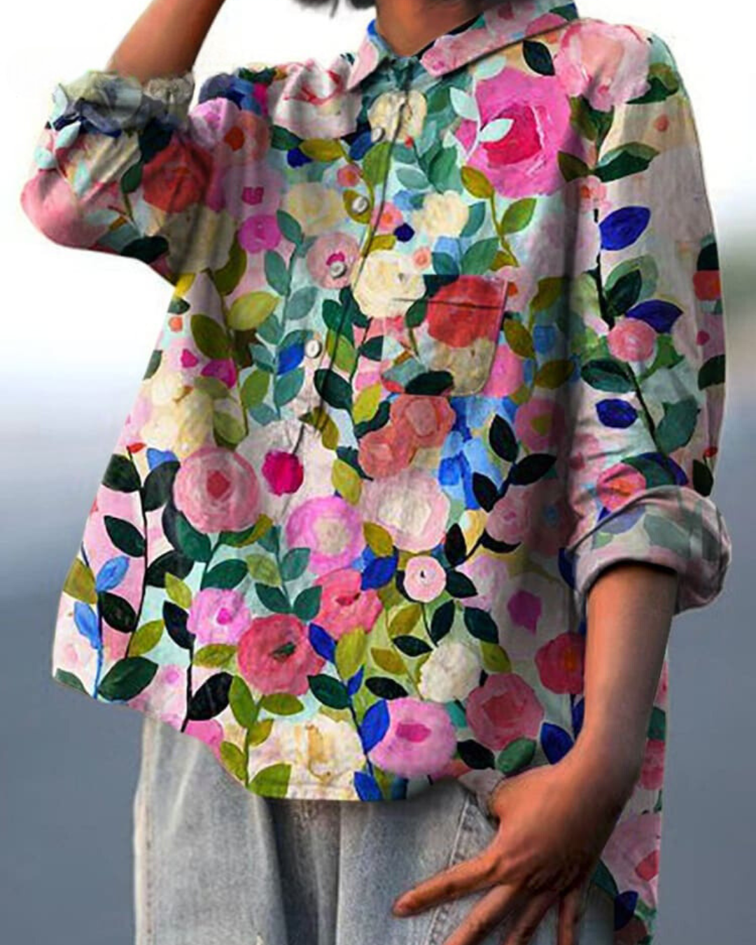 Lily – Blusa con estampado floral y corte favorecedor
