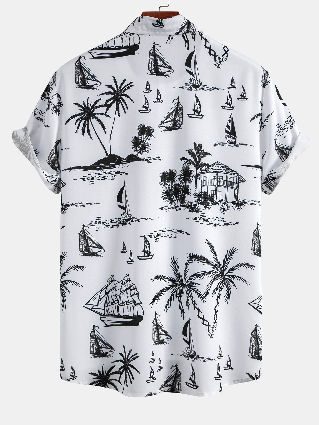 Camisa de Botón y Pantalones Cortos de Baño Island Sailing