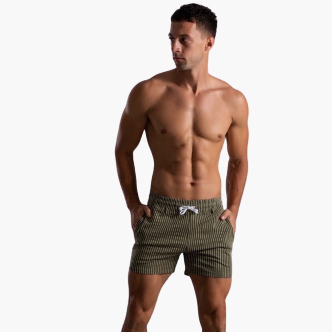 Shorts de Rayas con Cordón – Para Hombre con Estilo de Verano