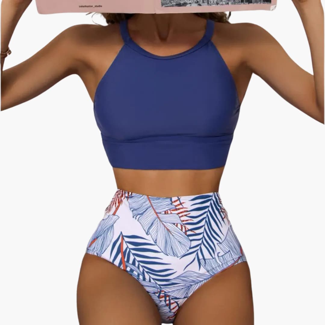 Flora – Bikini de talle alto con estampado floral