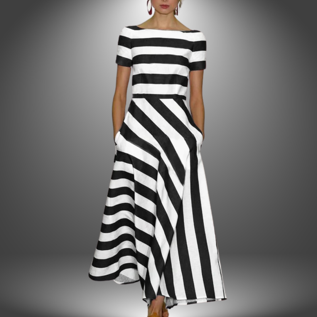 Olivia – Vestido a Rayas de Corte Versátil