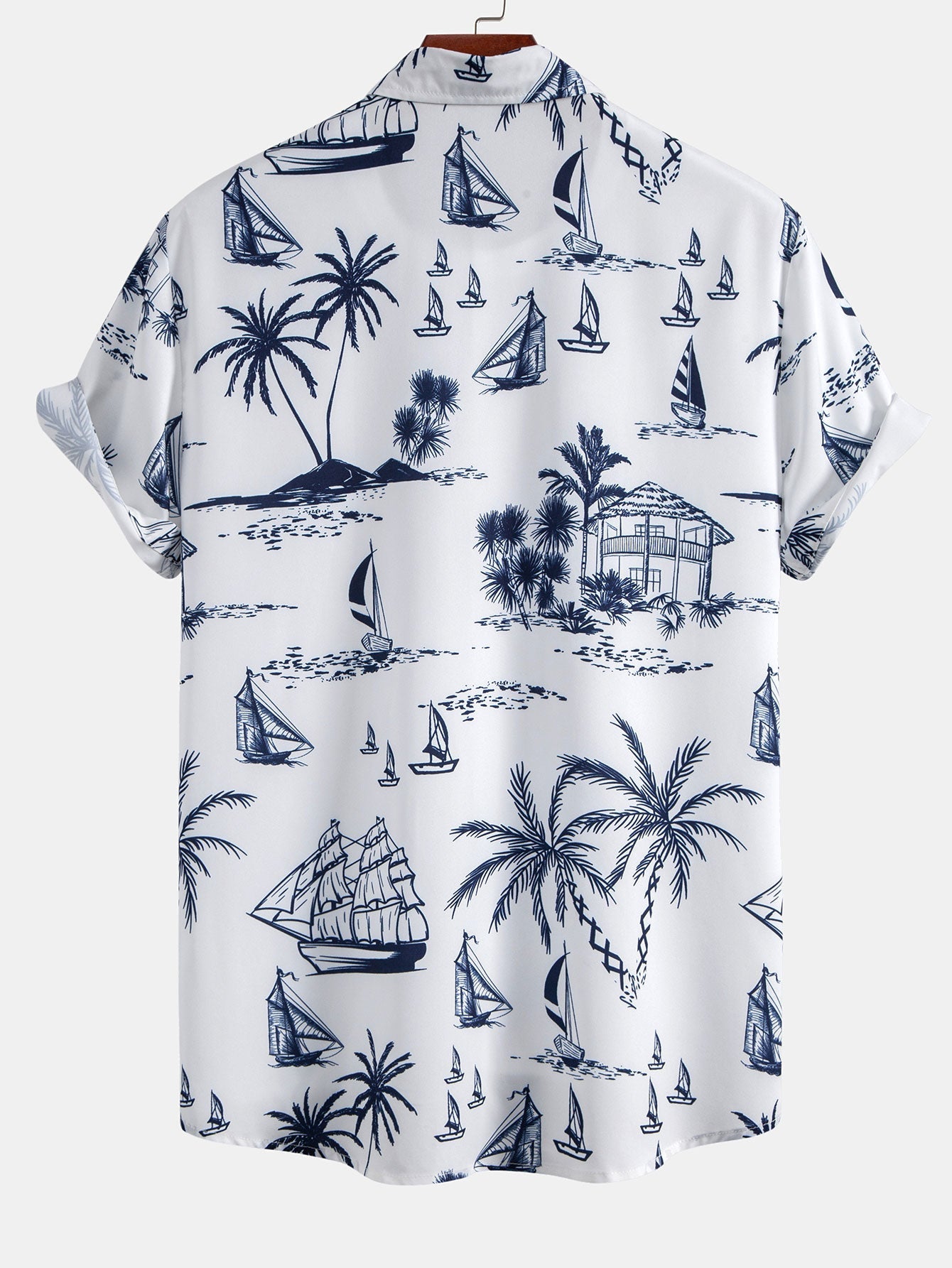 Camisa de Botón y Pantalones Cortos de Baño Island Sailing
