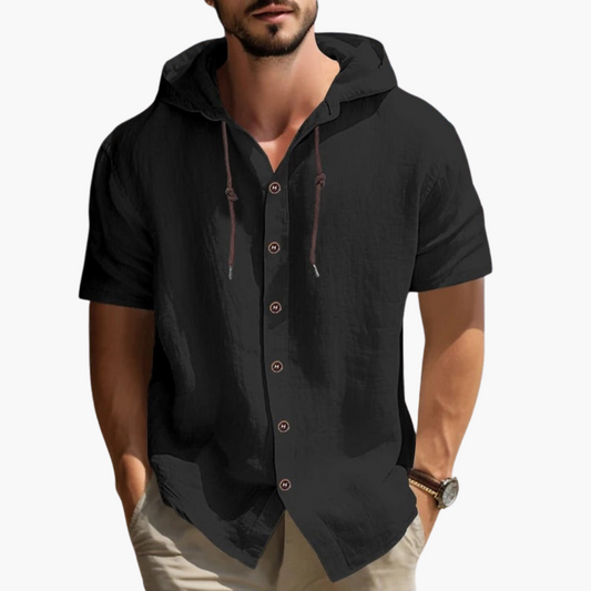 Simon – Camisa con capucha de manga corta y estilo urbano