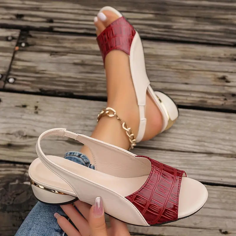 Sophia – Sandalias de cuero con tacón cómodo