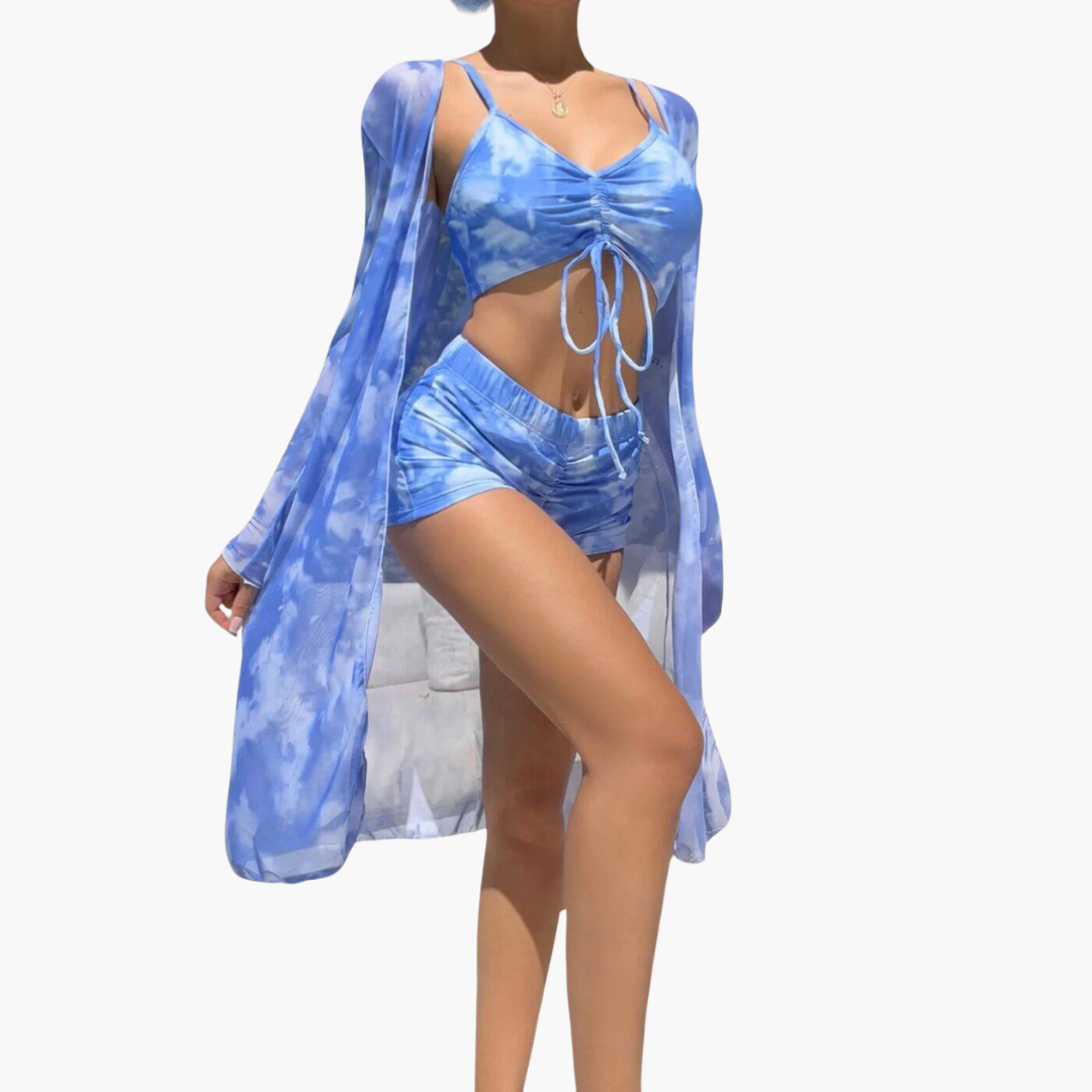 Lottus – Bikini de 3 piezas con estampado llamativo