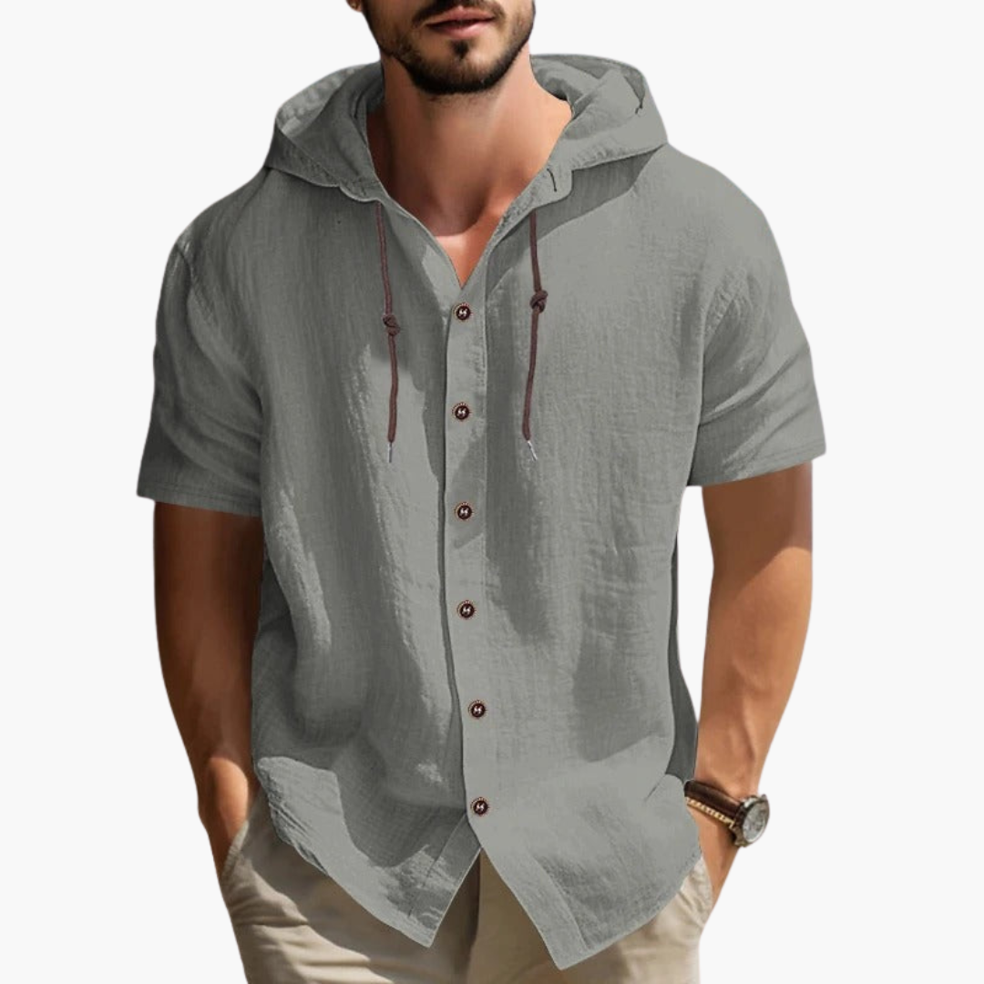 Simon – Camisa con capucha de manga corta y estilo urbano