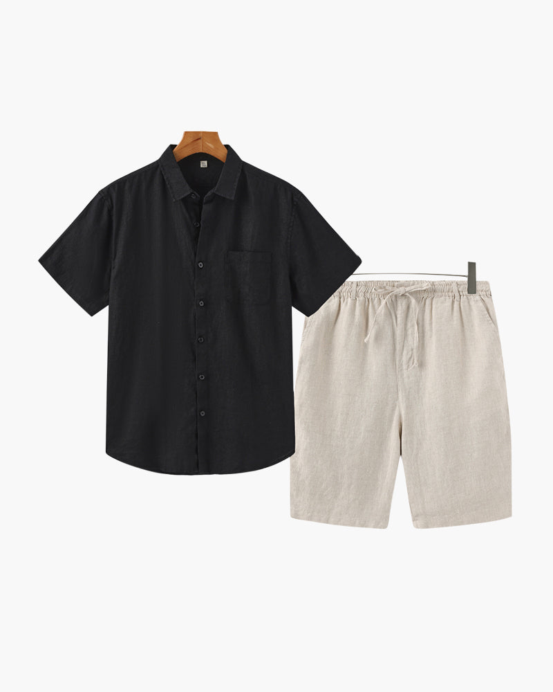 Conjunto Leinen – Camiseta + Shorts de lino fresco