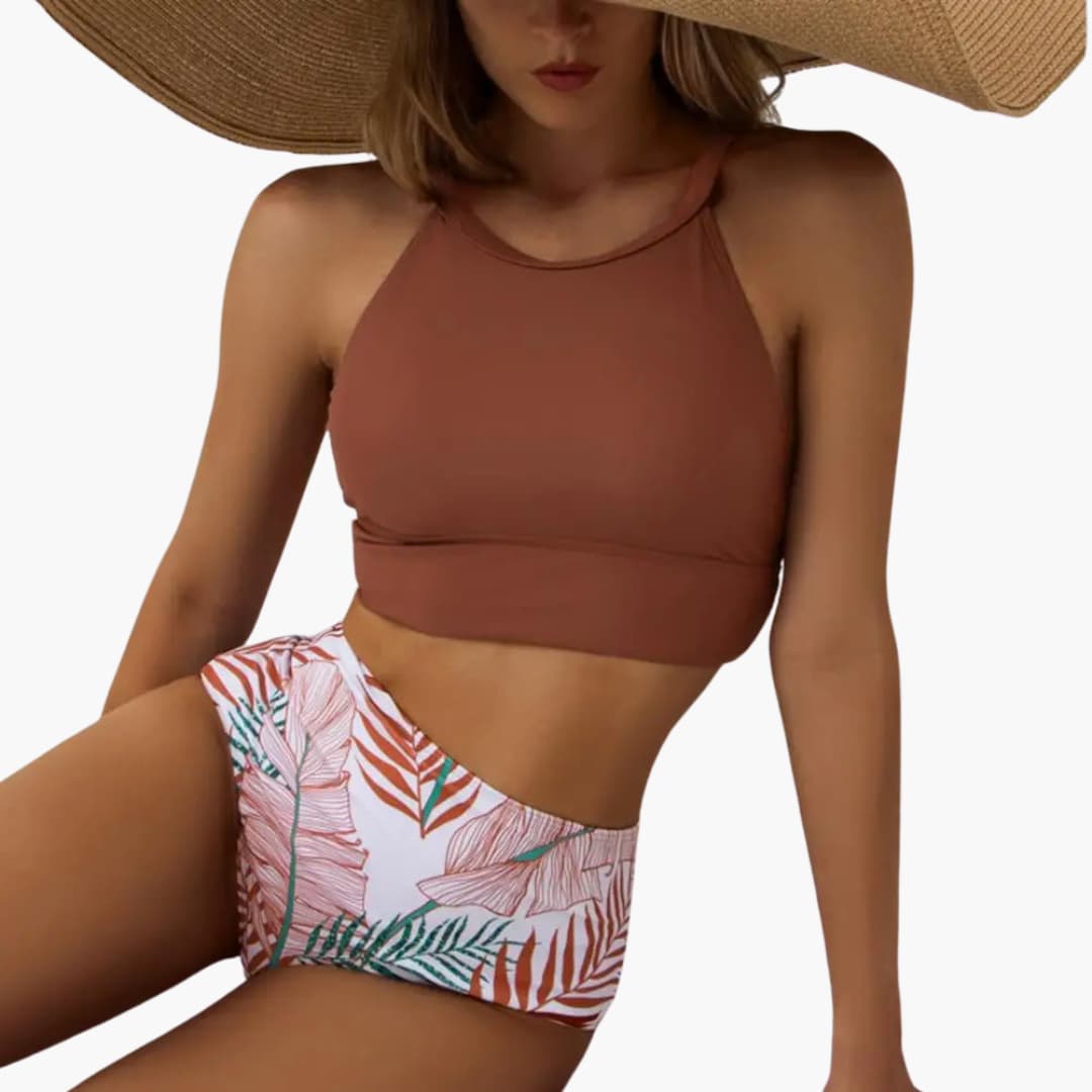 Flora – Bikini de talle alto con estampado floral