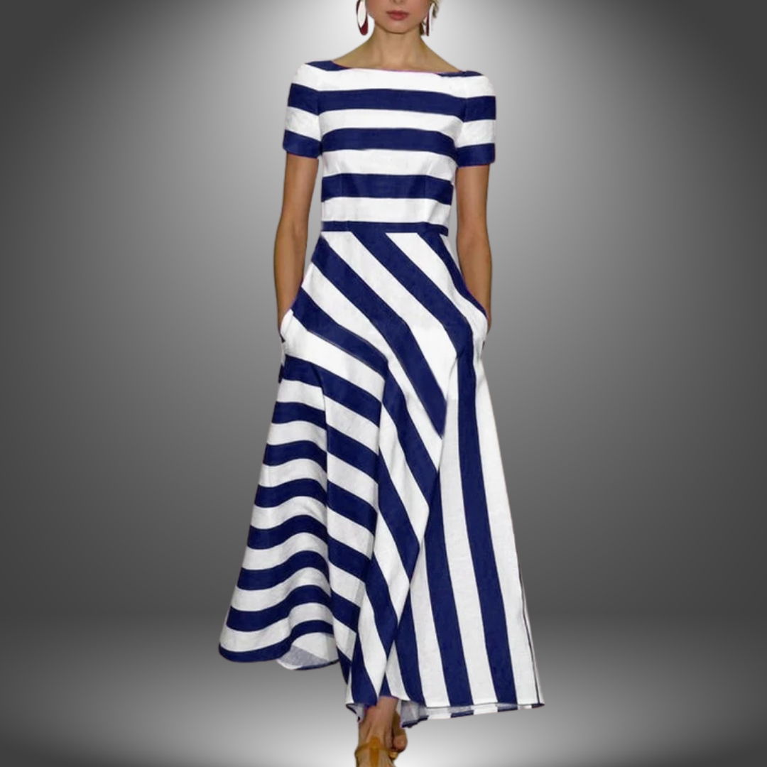 Olivia – Vestido a Rayas de Corte Versátil