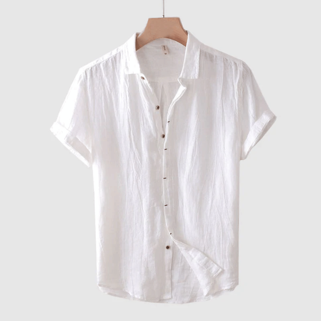 David – Camisa de Lino de Manga Corta para Hombre
