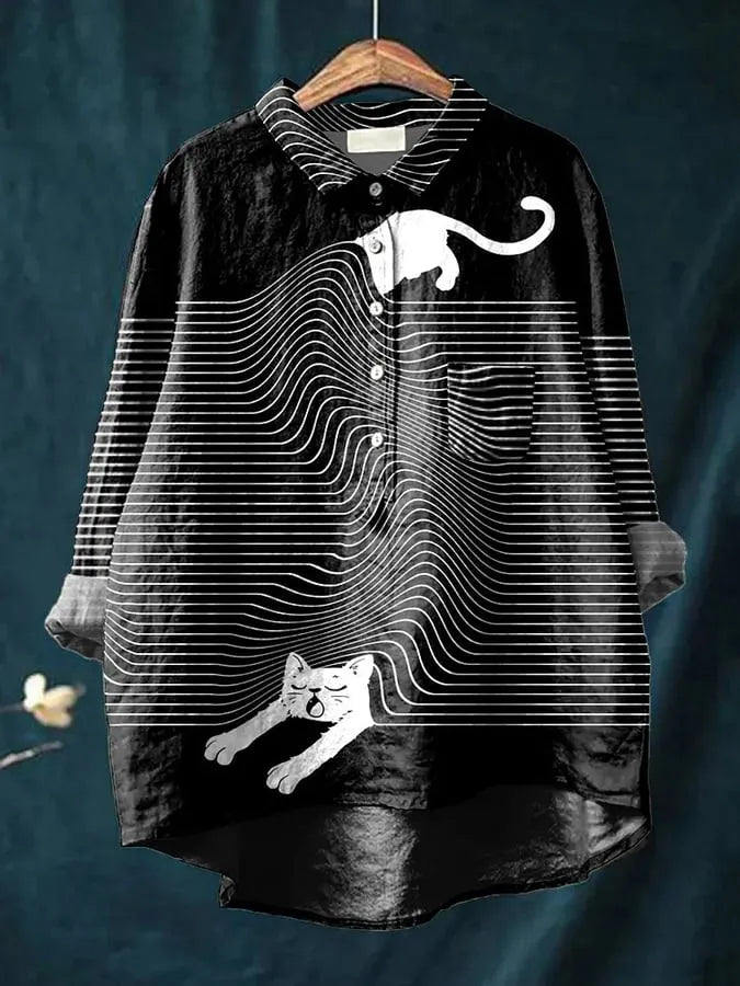 Chloe – Camisa Artística con Estampado de Perros