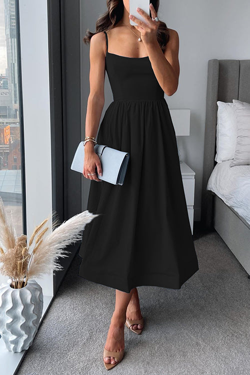 Martina | Vestido midi con tirantes finos