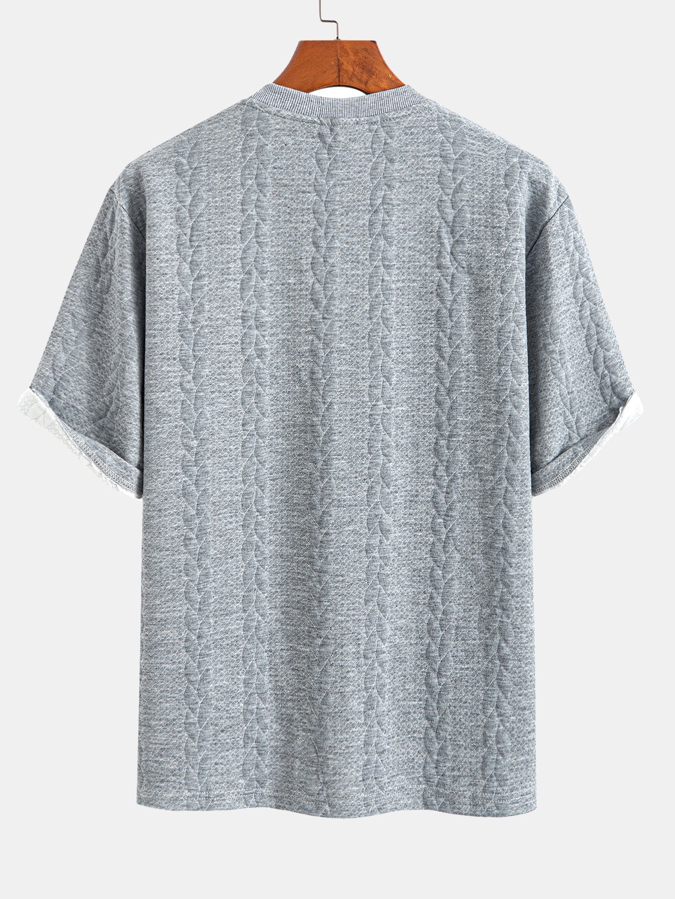 Camiseta y pantalones cortos de jacquard retorcido de manga media de corte relajado