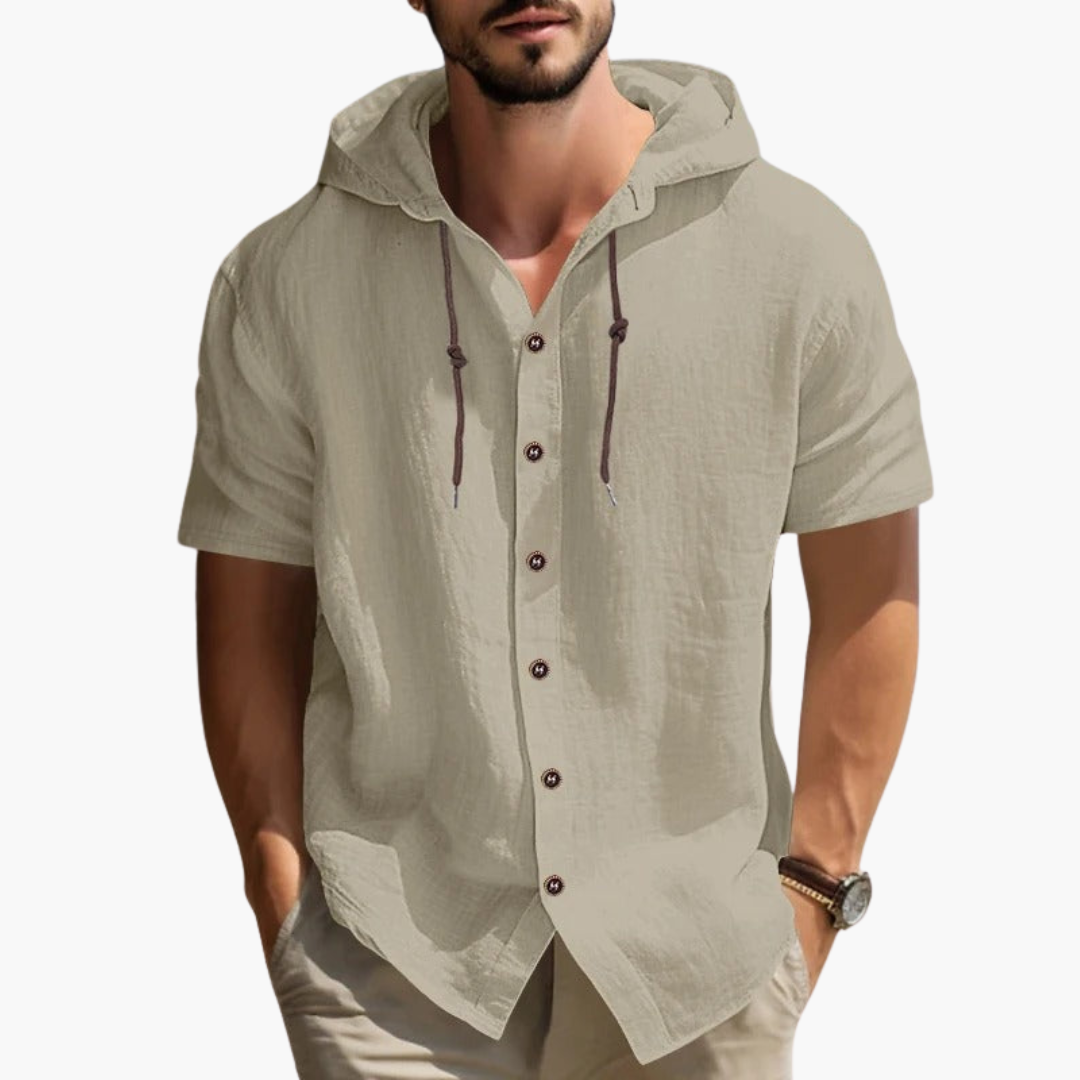 Simon – Camisa con capucha de manga corta y estilo urbano