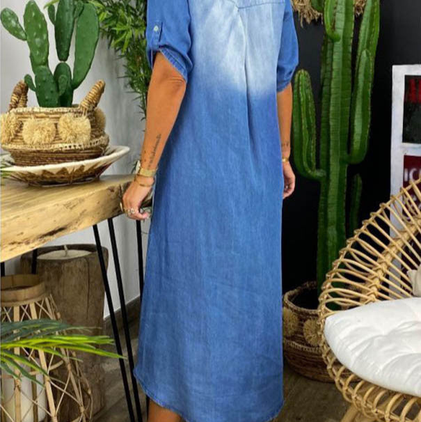 Inea – Vestido denim con cuello en V