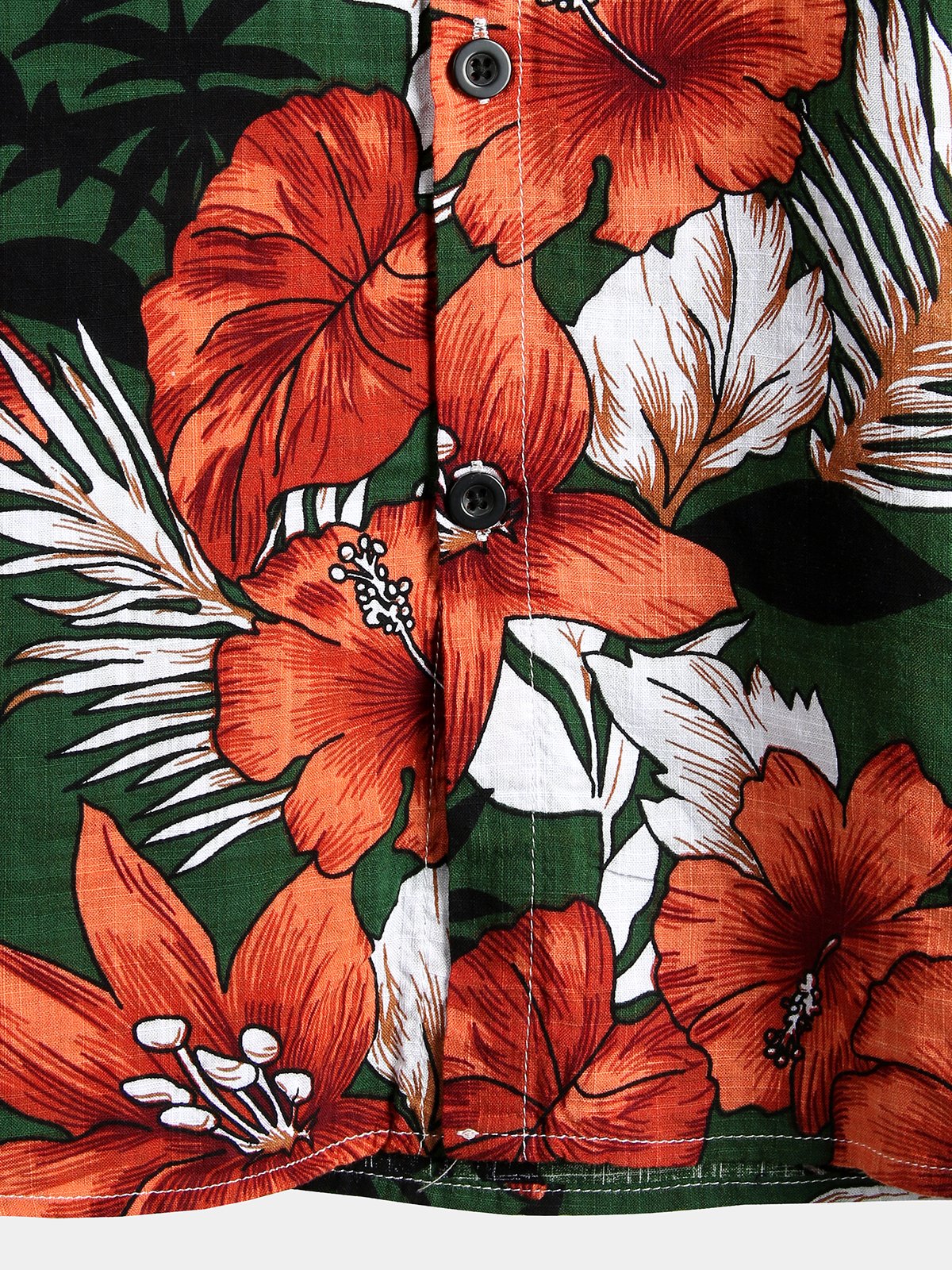 Camisa de algodón puro para hombre con estampado festivo hawaiano-