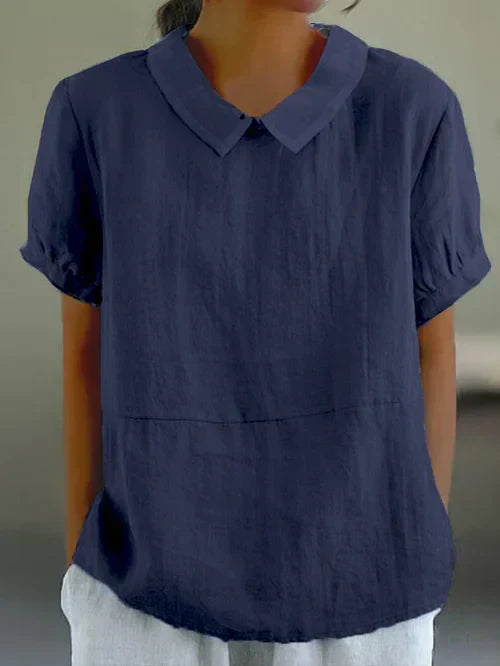 Amalie – Blusa con Cuello de Corte Relajado